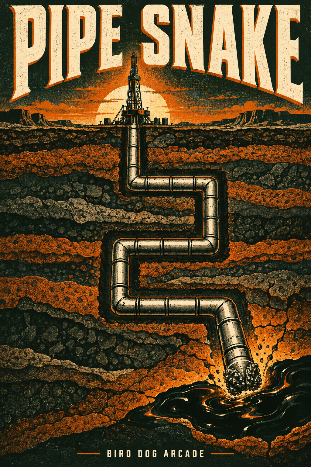 Drillstring winding underground in Pipe Snake